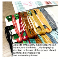 HKM-283347 Cartoon & Anime DIY Embroidery Material Kit for Christmas & Halloween, Cotton & Linen Canvas 30x30 with Bamboo Elastic