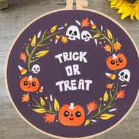 HKM-283347 Cartoon & Anime DIY Embroidery Material Kit for Christmas & Halloween, Cotton & Linen Canvas 30x30 with Bamboo Elastic