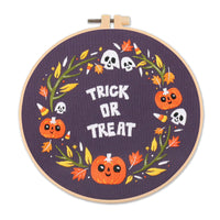 HKM-283347 Cartoon & Anime DIY Embroidery Material Kit for Christmas & Halloween, Cotton & Linen Canvas 30x30 with Bamboo Elastic