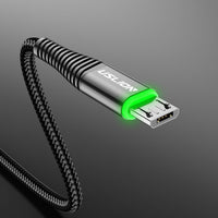 HKM-283411 LED Micro USB Charging Cable with 3A Fast Charge - Available in Multiple Lengths and Colors