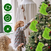 HKM-283475 Plush Green Fur Christmas Stockings Gift Bag in Multiple Styles