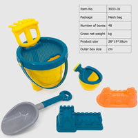 HKM-283603 Kids Beach Toy Set - 5-Piece Portable Sand Moulds with Bucket and Shovel for Outdoor Play