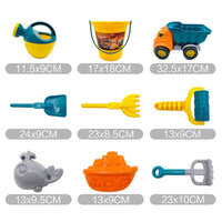 HKM-283603 Kids Beach Toy Set - 5-Piece Portable Sand Moulds with Bucket and Shovel for Outdoor Play