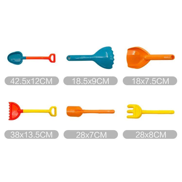 KTX-283603 Kids Beach Toy Set - 5-Piece Portable Sand Moulds with Bucket and Shovel for Outdoor Play