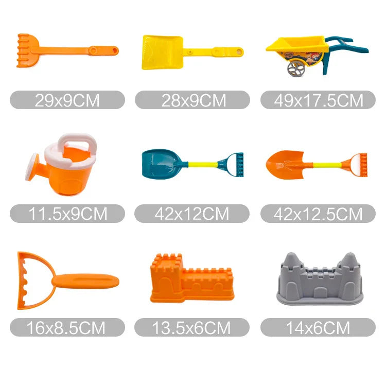 KTX-283603 Kids Beach Toy Set - 5-Piece Portable Sand Moulds with Bucket and Shovel for Outdoor Play