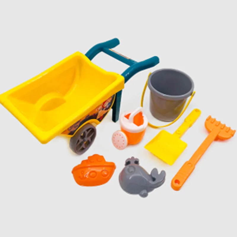 KTX-283603 Kids Beach Toy Set - 5-Piece Portable Sand Moulds with Bucket and Shovel for Outdoor Play