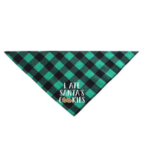 HKM-283603 Plaid Christmas Pet Saliva Towel - Cotton Triangle Scarf for Dogs, M & L Sizes Available