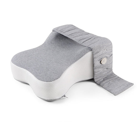 HKM-283667 Memory Foam Knee Pillow for Leg Support and Comfort - 35x25x13.5cm, Gray