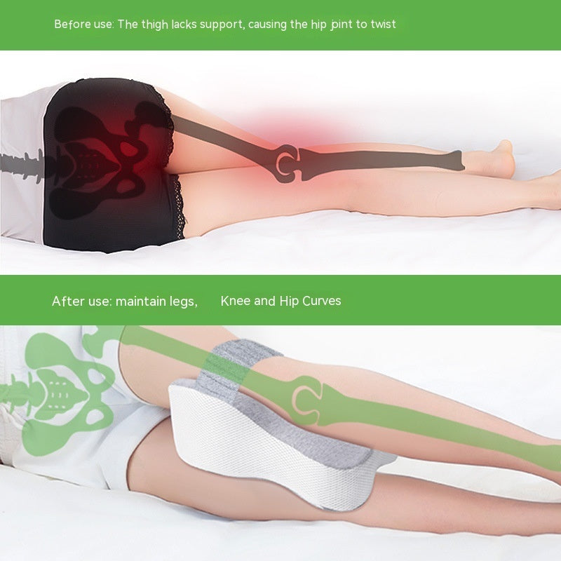 HKM-283667 Memory Foam Knee Pillow for Leg Support and Comfort - 35x25x13.5cm, Gray