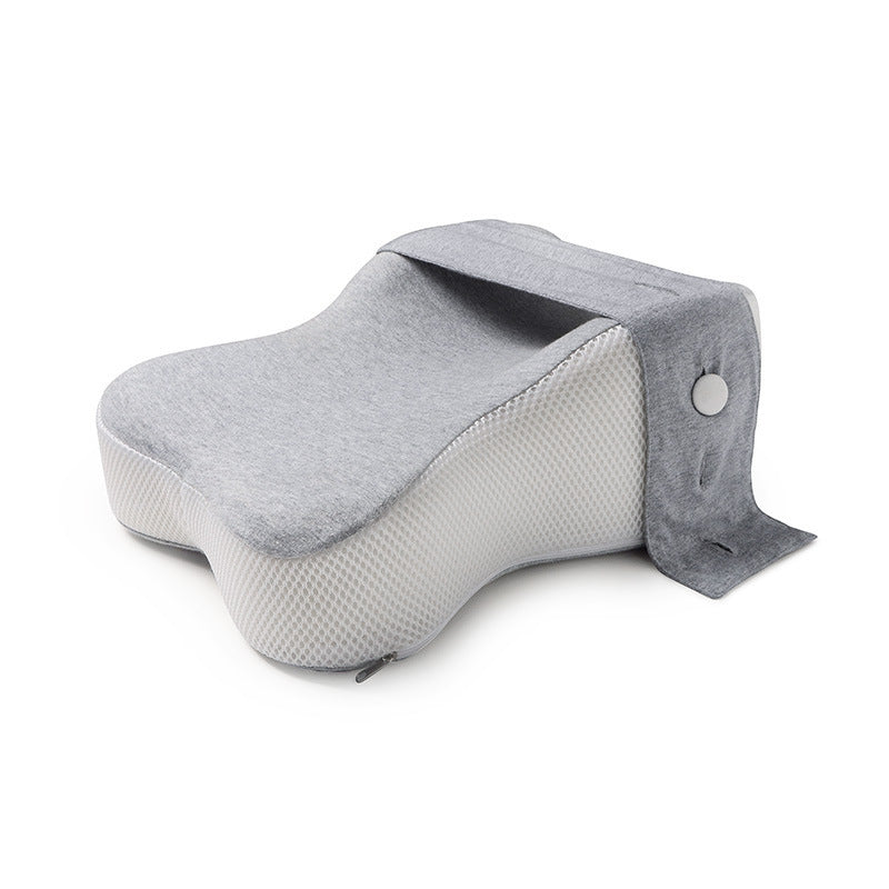 HKM-283667 Memory Foam Knee Pillow for Leg Support and Comfort - 35x25x13.5cm, Gray