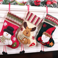 HKM-283795 Flannel Christmas Stockings Gift Bag - Small Hanging Decorations for Holiday Cheer