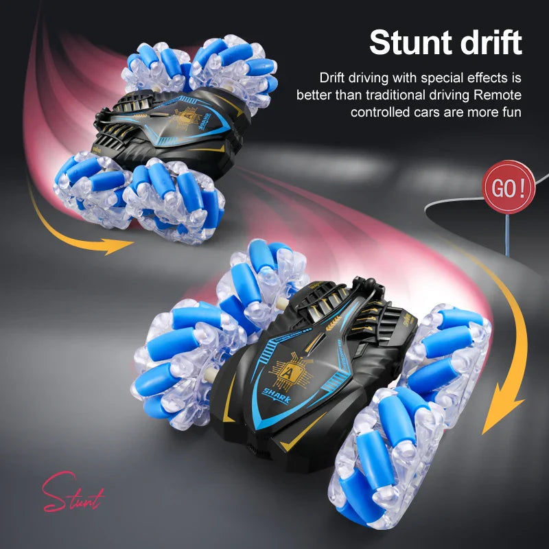 HKM-283923 Glow Wheel Gesture Sensing Stunt RC Drift Car - 2.4GHz Double-Sided Remote Control Toy for Indoor and Outdoor Fun
