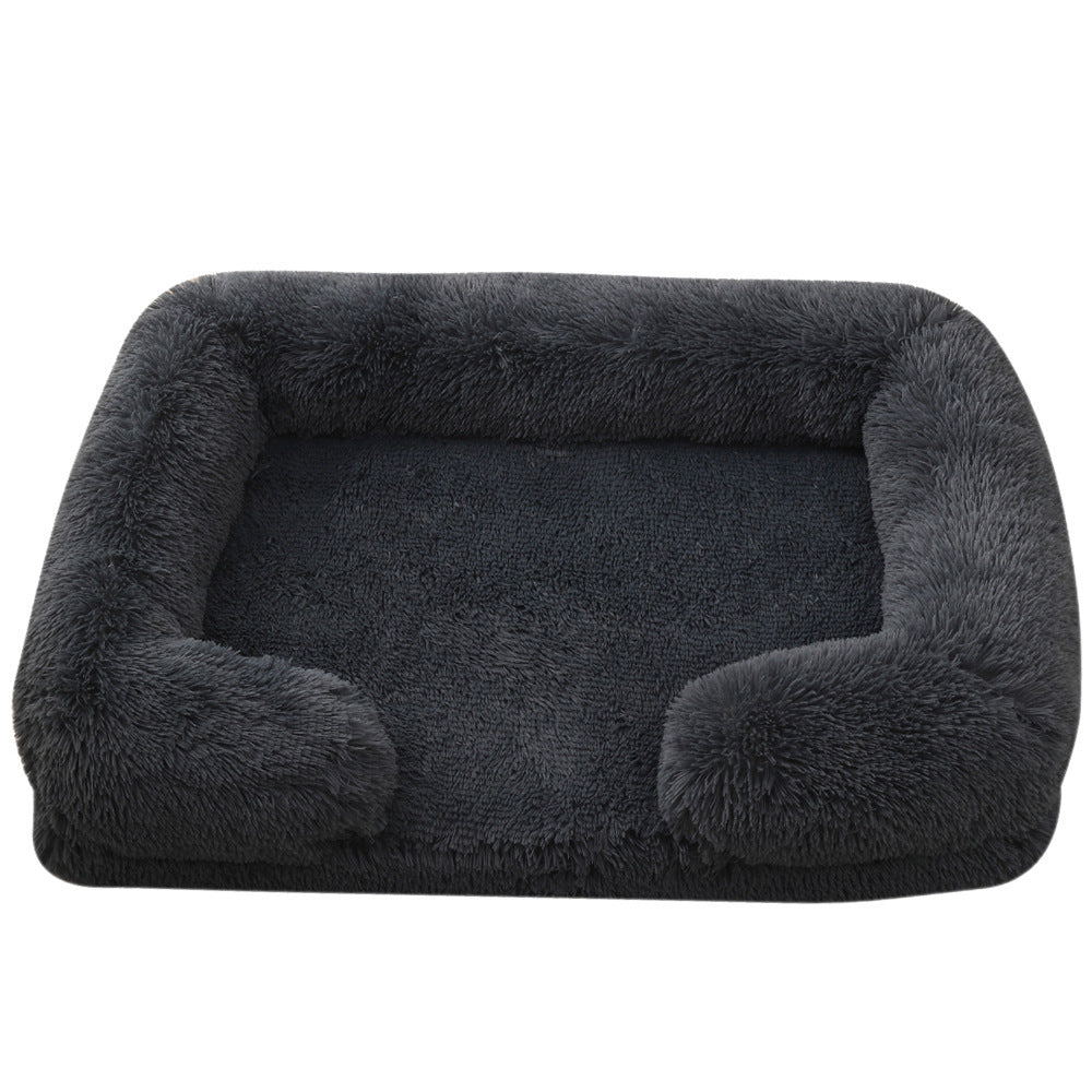 HKM-284051 Doghouse Cathouse Plush Round Pet Bed