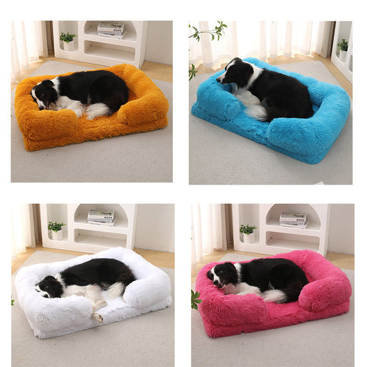 HKM-284051 Doghouse Cathouse Plush Round Pet Bed