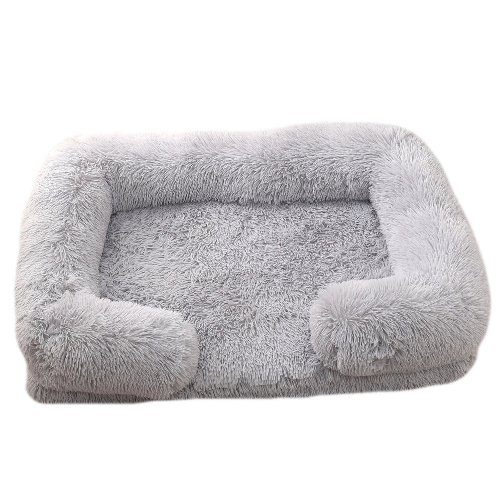HKM-284051 Doghouse Cathouse Plush Round Pet Bed