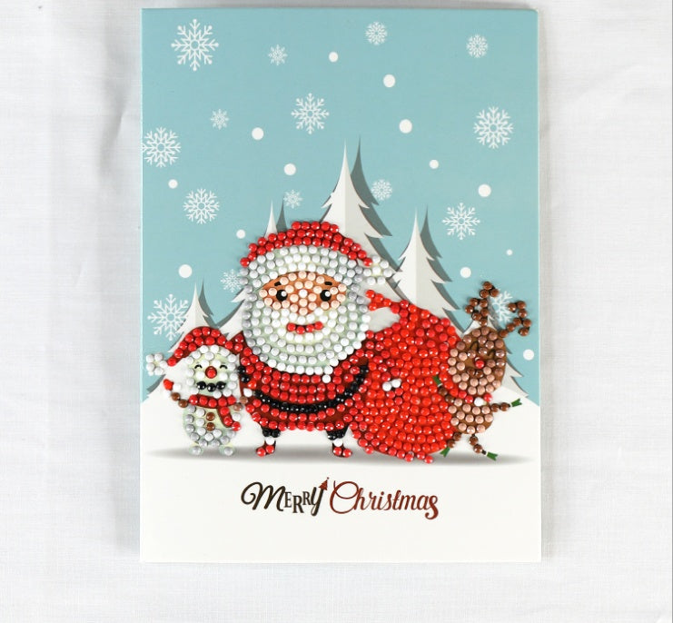 HKM-284115 Creative Christmas Diamond Painting Greeting Card for Holiday Cheer
