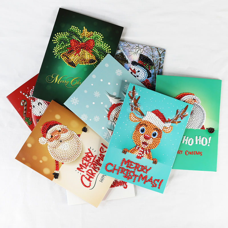 HKM-284115 Creative Christmas Diamond Painting Greeting Card for Holiday Cheer