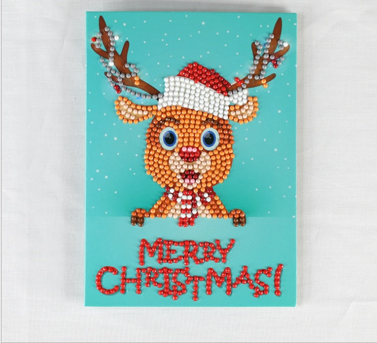 HKM-284115 Creative Christmas Diamond Painting Greeting Card for Holiday Cheer