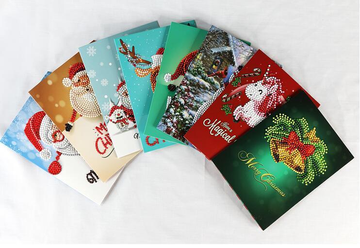 HKM-284115 Creative Christmas Diamond Painting Greeting Card for Holiday Cheer