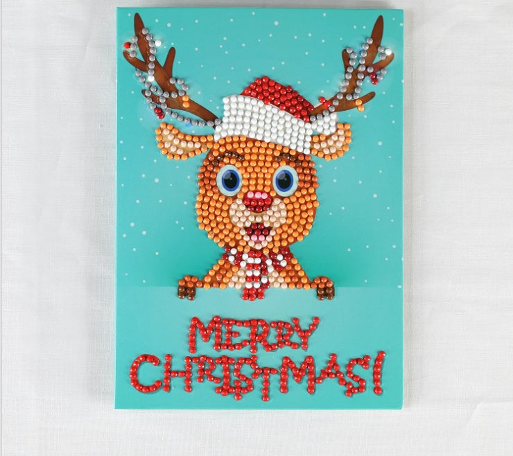 HKM-284115 Creative Christmas Diamond Painting Greeting Card for Holiday Cheer