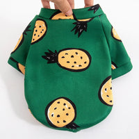 HKM-284179 Cozy Green Pineapple Anti-Lint Sweater for Cats - Available in Multiple Sizes