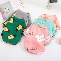 HKM-284179 Cozy Green Pineapple Anti-Lint Sweater for Cats - Available in Multiple Sizes