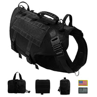 HKM-284307 Large Dog Tactical Harness with Leash and Backpack for Training Activities