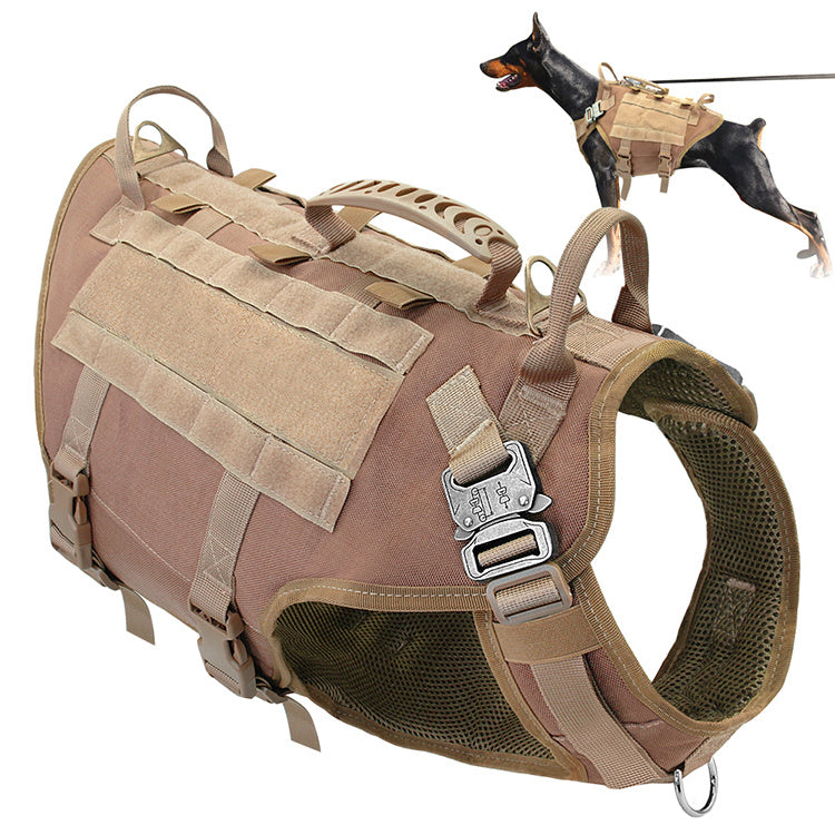 HKM-284307 Large Dog Tactical Harness with Leash and Backpack for Training Activities