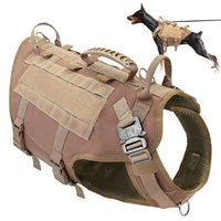 HKM-284307 Large Dog Tactical Harness with Leash and Backpack for Training Activities