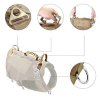 HKM-284307 Large Dog Tactical Harness with Leash and Backpack for Training Activities