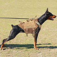 HKM-284307 Large Dog Tactical Harness with Leash and Backpack for Training Activities