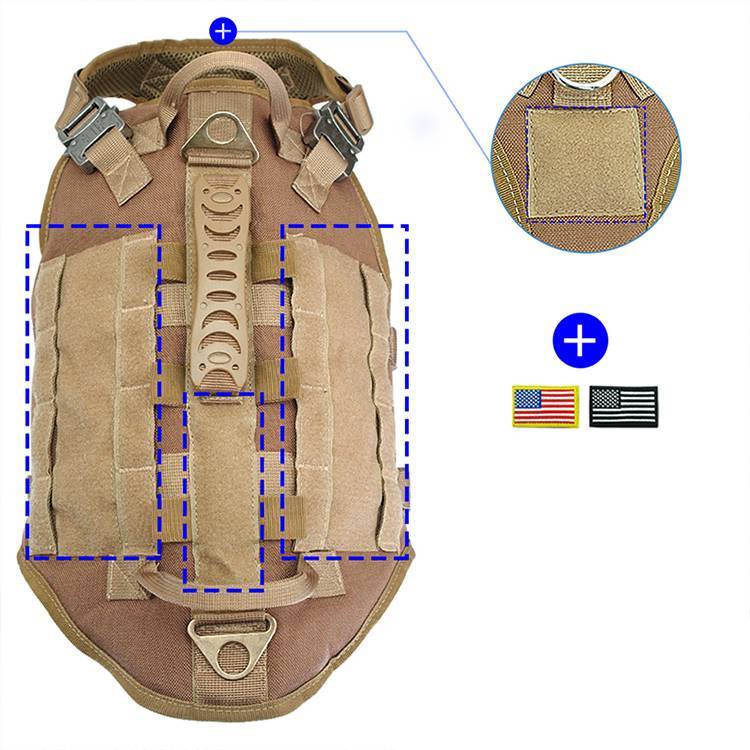 HKM-284307 Large Dog Tactical Harness with Leash and Backpack for Training Activities