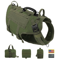 HKM-284307 Large Dog Tactical Harness with Leash and Backpack for Training Activities