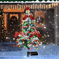 HKM-284307 Solar-Powered Stainless Steel Christmas Cedar Tree Lights for Lawn and Outdoor Decoration