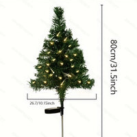 HKM-284307 Solar-Powered Stainless Steel Christmas Cedar Tree Lights for Lawn and Outdoor Decoration
