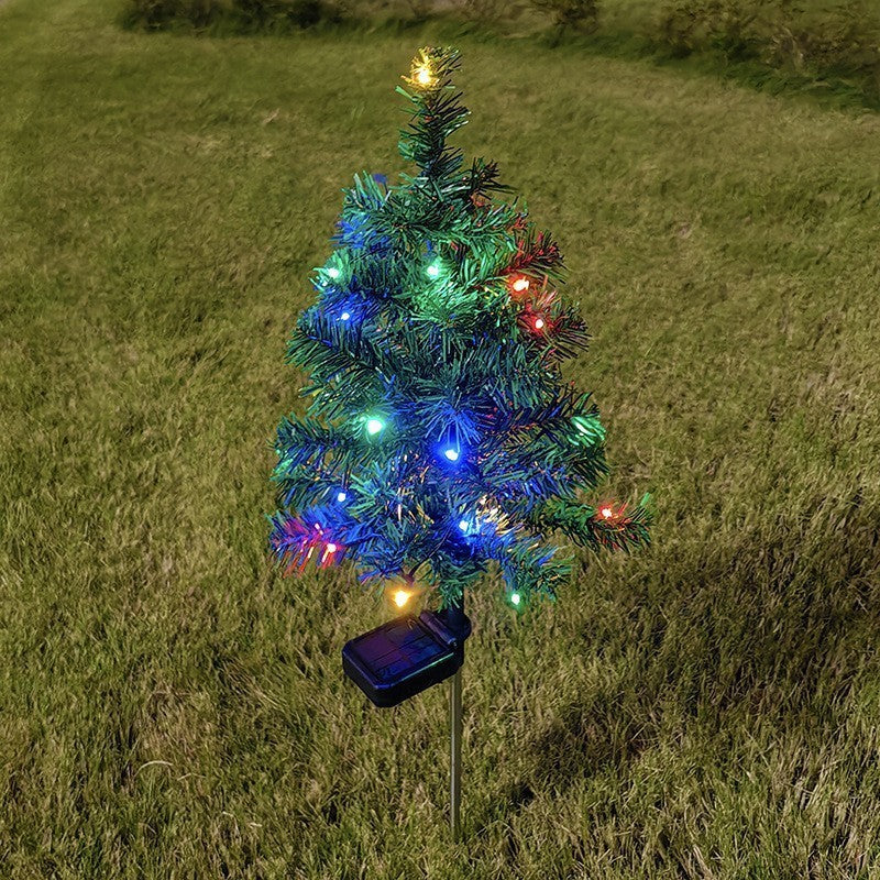 HKM-284307 Solar-Powered Stainless Steel Christmas Cedar Tree Lights for Lawn and Outdoor Decoration
