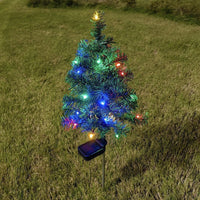 HKM-284307 Solar-Powered Stainless Steel Christmas Cedar Tree Lights for Lawn and Outdoor Decoration