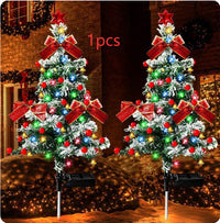 HKM-284307 Solar-Powered Stainless Steel Christmas Cedar Tree Lights for Lawn and Outdoor Decoration