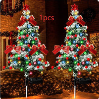 HKM-284307 Solar-Powered Stainless Steel Christmas Cedar Tree Lights for Lawn and Outdoor Decoration
