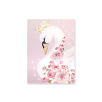 HKM-284499 Frameless Pink Swan Canvas Art for Children's Room Decoration