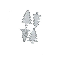 HKM-284627 Handmade Christmas Tree Greeting Card Cutting Mold - Carbon Steel, Silver, 11.9x7.1cm
