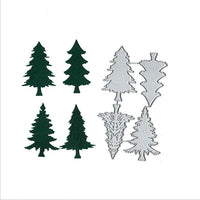 HKM-284627 Handmade Christmas Tree Greeting Card Cutting Mold - Carbon Steel, Silver, 11.9x7.1cm