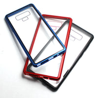 HKM-284755 Clamshell Metal Frame Magnetic Tempered Glass Case for Samsung Note9