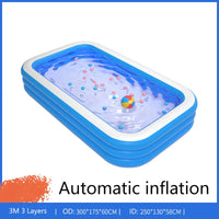 HKM-284755 Foldable Inflatable Swimming Pool in Multiple Sizes, Waterproof Eco-Friendly PVC, Ideal for Family Fun