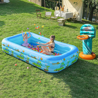 HKM-284755 Foldable Inflatable Swimming Pool in Multiple Sizes, Waterproof Eco-Friendly PVC, Ideal for Family Fun