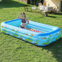 HKM-284755 Foldable Inflatable Swimming Pool in Multiple Sizes, Waterproof Eco-Friendly PVC, Ideal for Family Fun