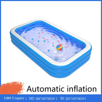 HKM-284755 Foldable Inflatable Swimming Pool in Multiple Sizes, Waterproof Eco-Friendly PVC, Ideal for Family Fun