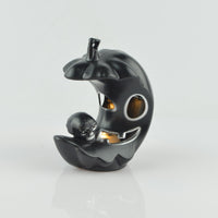 HKM-284947 Luminous Moon Pumpkin Lamp - Decorative Plastic Light in Orange and Black, 8.5cm Size
