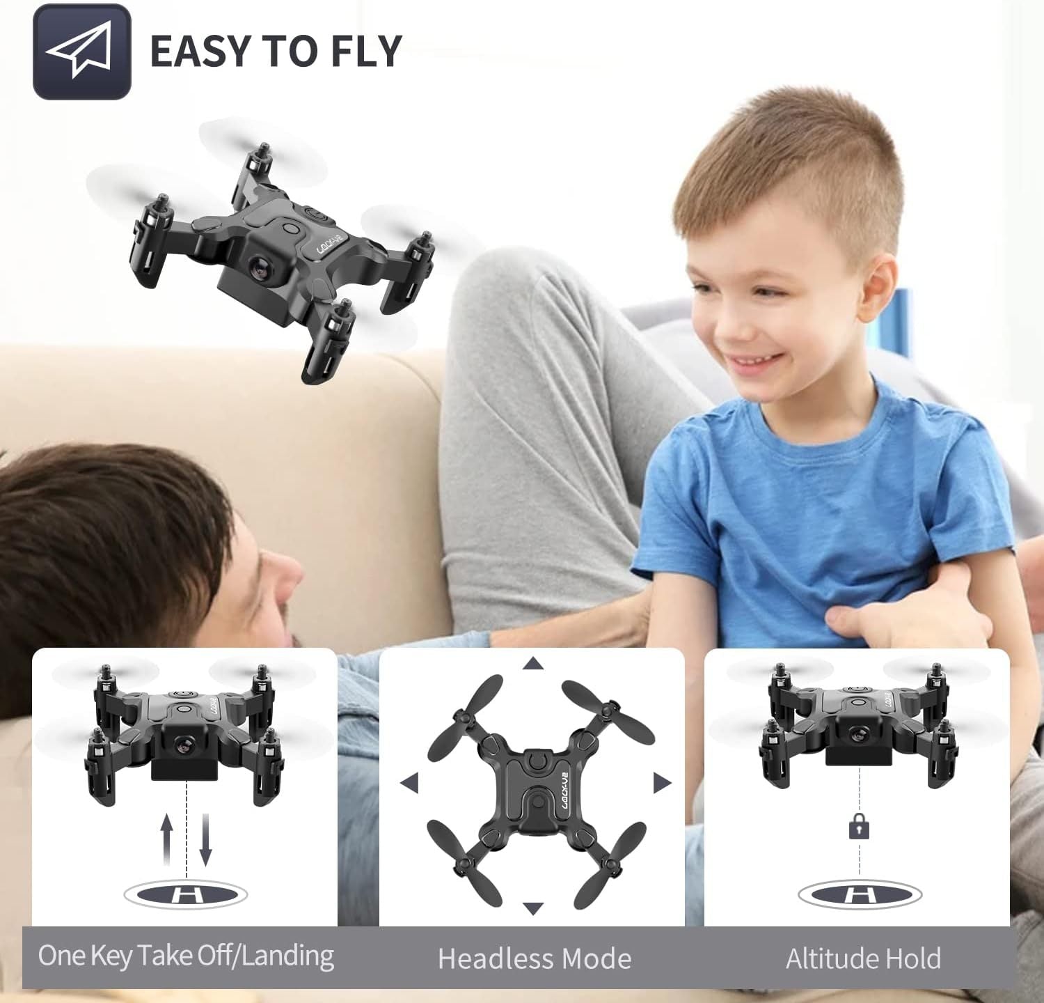HKM-285011 4DRC V2 Mini Drone with 720P HD Camera, WiFi FPV, Foldable Design, Ideal for Beginners and Kids