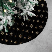 HKM-285267 Black Embroidered Velvet Christmas Tree Skirt with Sequin Detailing